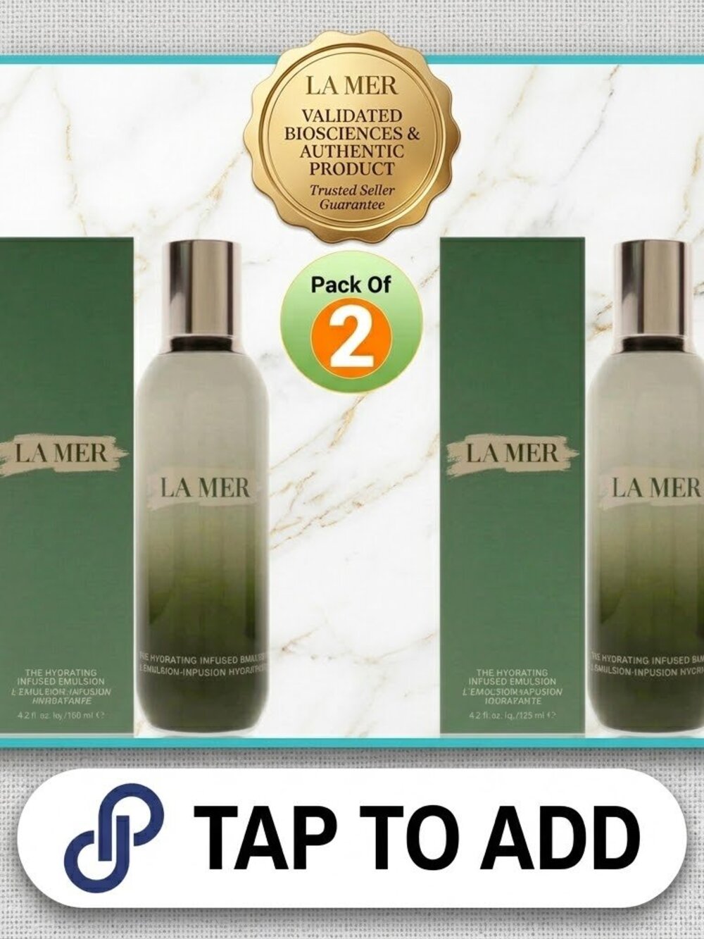 La Mer The Hydrating Infused Emulsion 4.2 fl oz / 125ml Pack of 2 Brand New